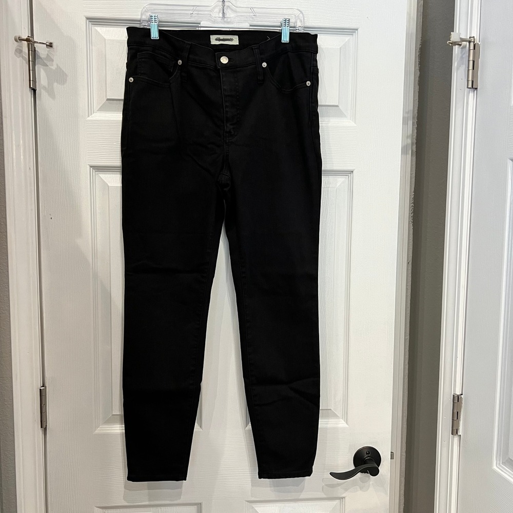 Madewell Skinny Jeans Cotton Denim 9" High-Rise Black Minimalist Modern Chic 31
